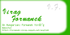 virag formanek business card